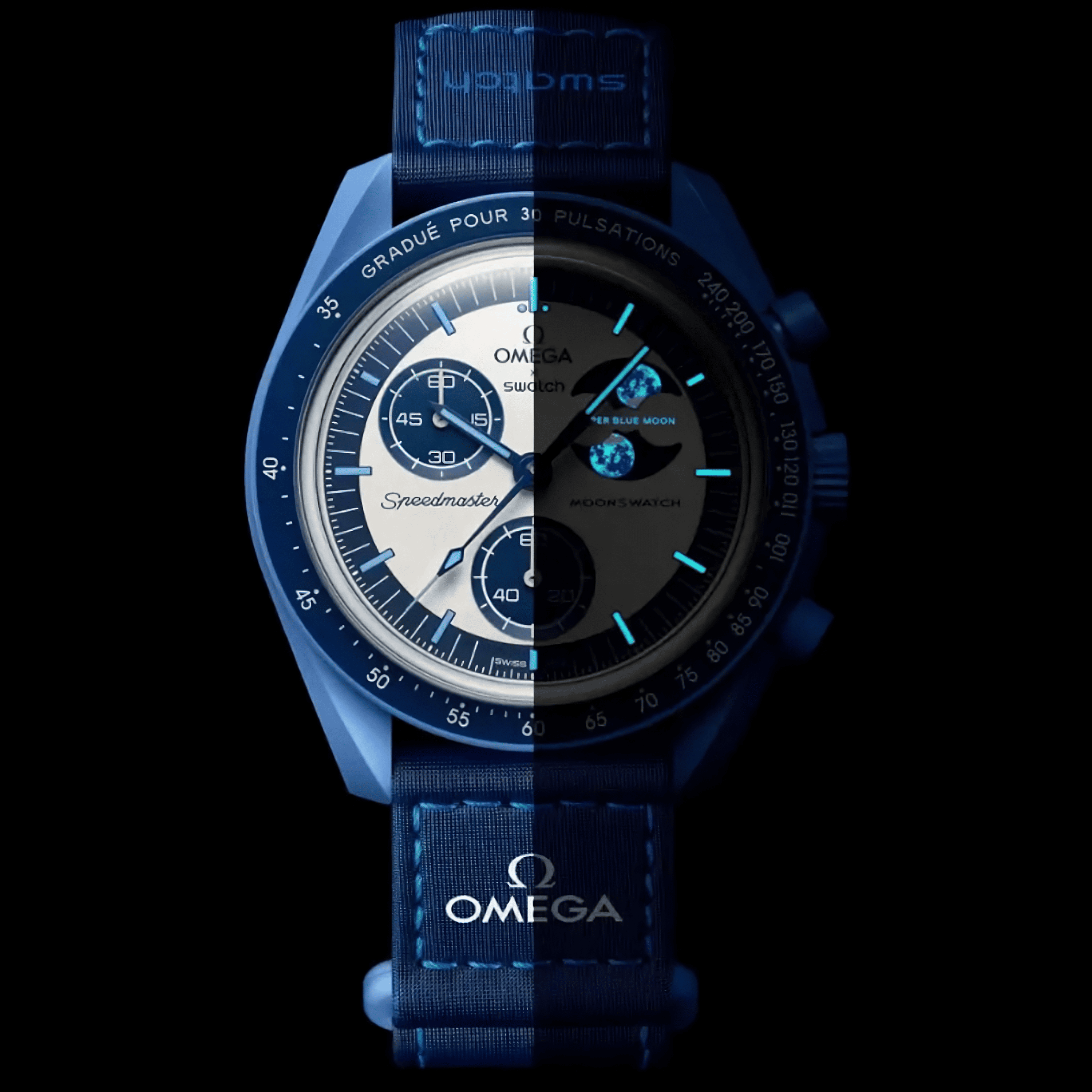 Relógio Missão à Fase da Super Lua Azul